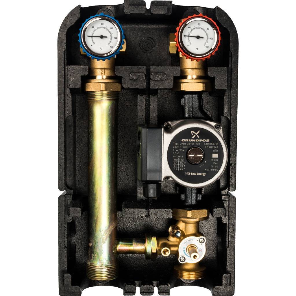 STOUT SDG-0003 Насосная группа со смесителем 1"с насосом Grundfos UPSO 25-65 SDG-0003-002502