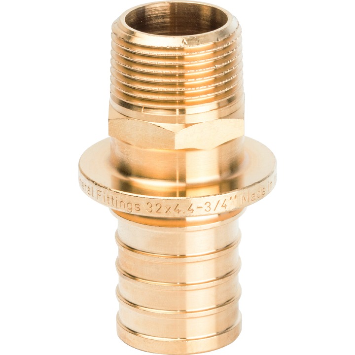 STOUT Переходник с наружной резьбой 32xR 3/4" для труб из сшитого полиэтилена аксиальный SFA-0020-000032