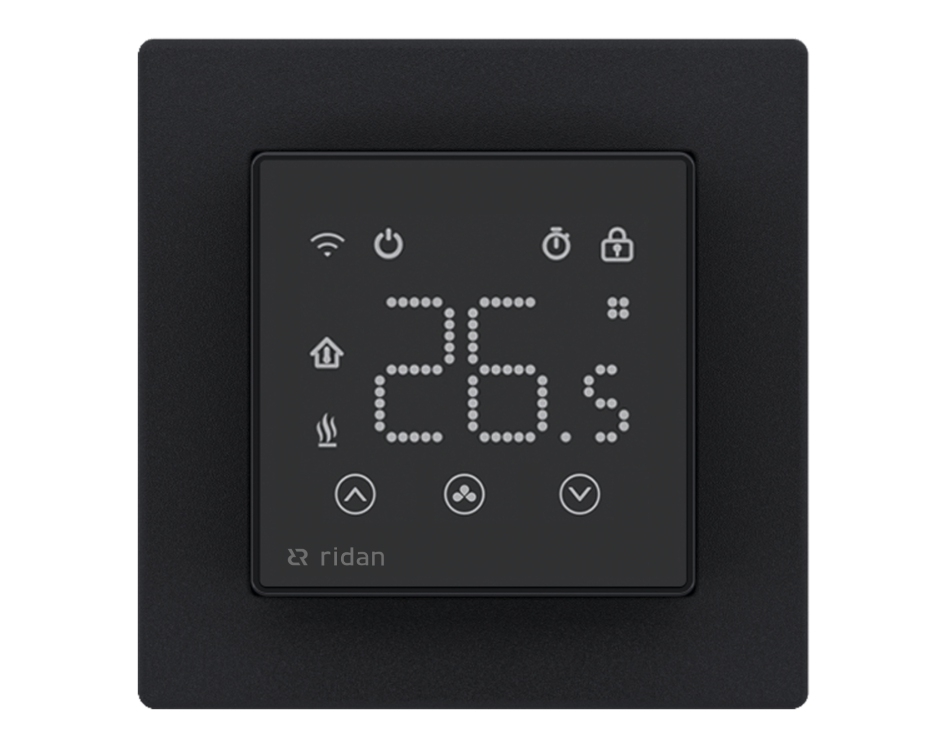 Ридан 088L1143R — Электронный комнатный термостат RSmart-SB с Wi-Fi подключением 230V, черный