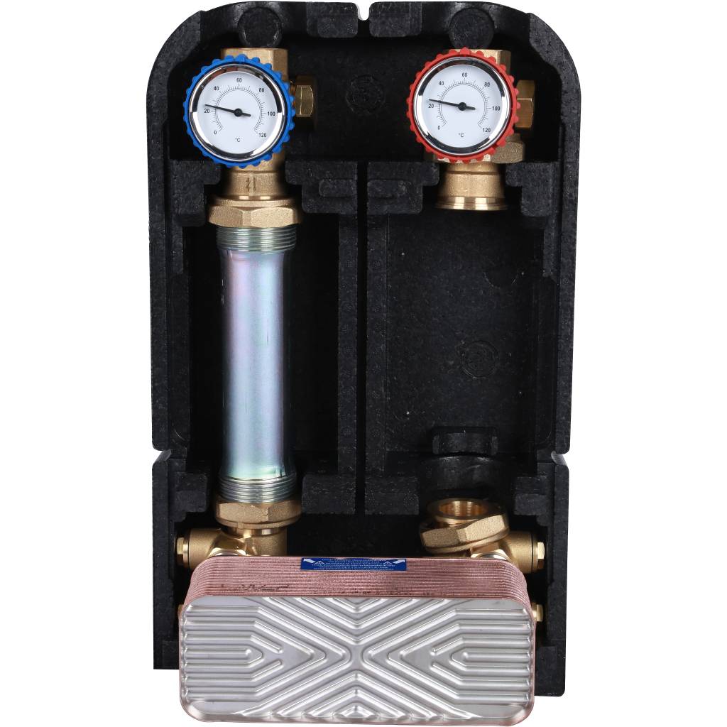 STOUT SDG-0038 Насосная группа с теплообменником 28 пластин, без насоса в теплоизоляции SDG-0038-282501