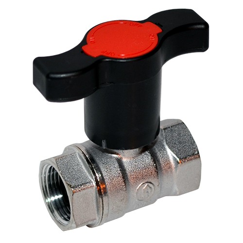 Кран шаровой латунь хром R251TH Ду 40 Ру35 ВР с Т-рукояткой удлиненная ручка Giacomini R251X057 Ду 40 мм