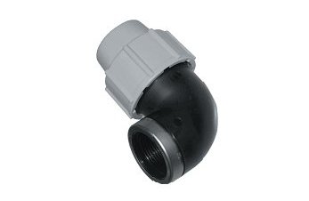 Отвод компрессионный ПЭ с внутренней резьбой 90 гр