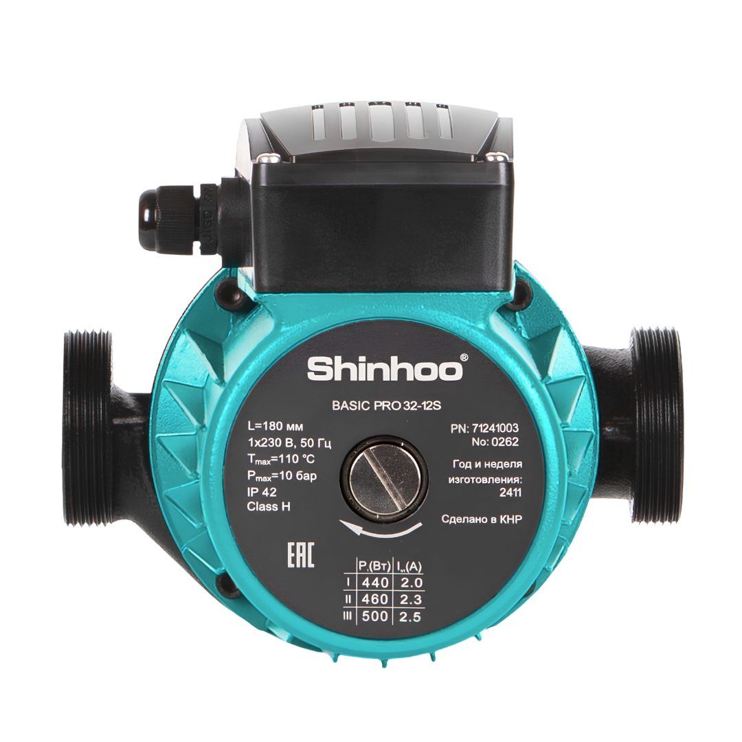 Насос циркуляционный с мокрым ротором BASIC PRO 32-12S 180 PN10 1х230В/50 Гц Shinhoo 71241003 215-3987