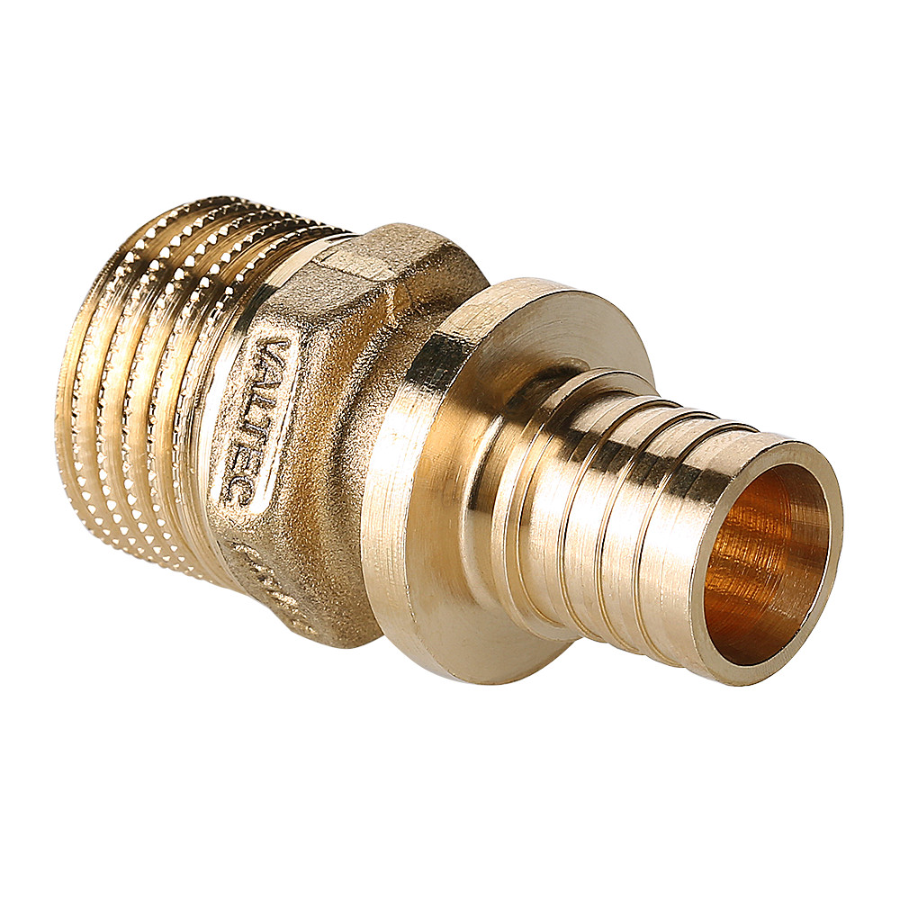 Фитинг аксиальный универсальный – фитинг надвижной с переходом на наружную резьбу VALTEC VTm.401.BG.002505