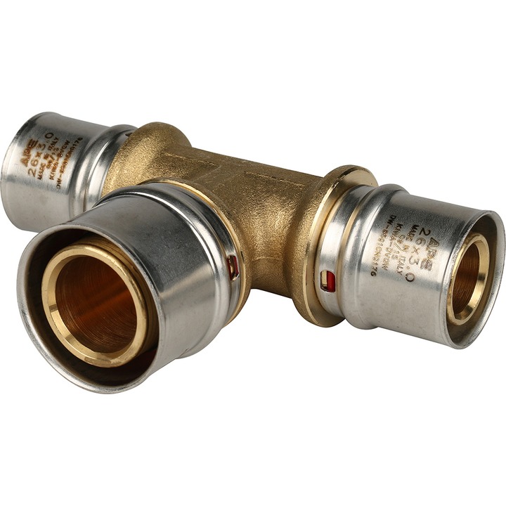 STOUT Тройник переходной 26х32х26 для металлопластиковых труб прессовой SPM-0001-053230