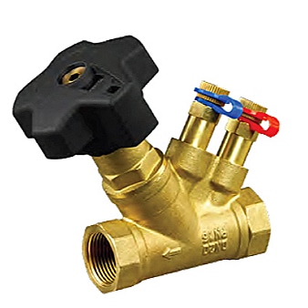 Клапан балансировочный ручной латунь MVT-R Ду 50 Ру16 Тмакс=120 оС ВР Kvs=32м3/ч с измерительными ниппелями Ридан 003Z4086R Ду 50 мм