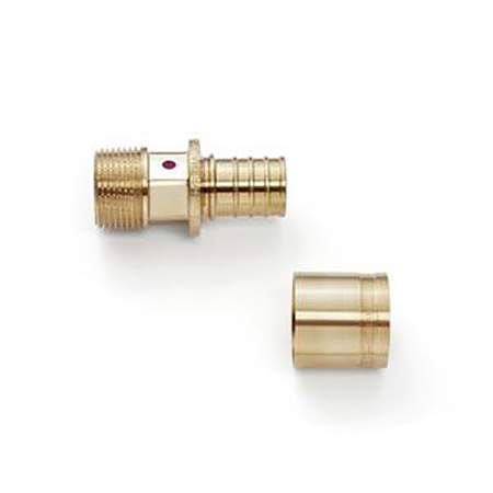 Муфта для PE-X латунь Дн 20х1/2" НР с гильзами SL Rehau 11372071004 Ду 20 мм