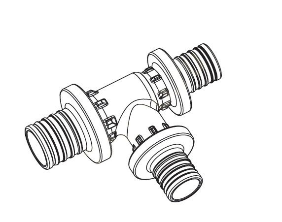 Тройник RAUTITAN PX с уменьшенным боковым и торцевым проходом