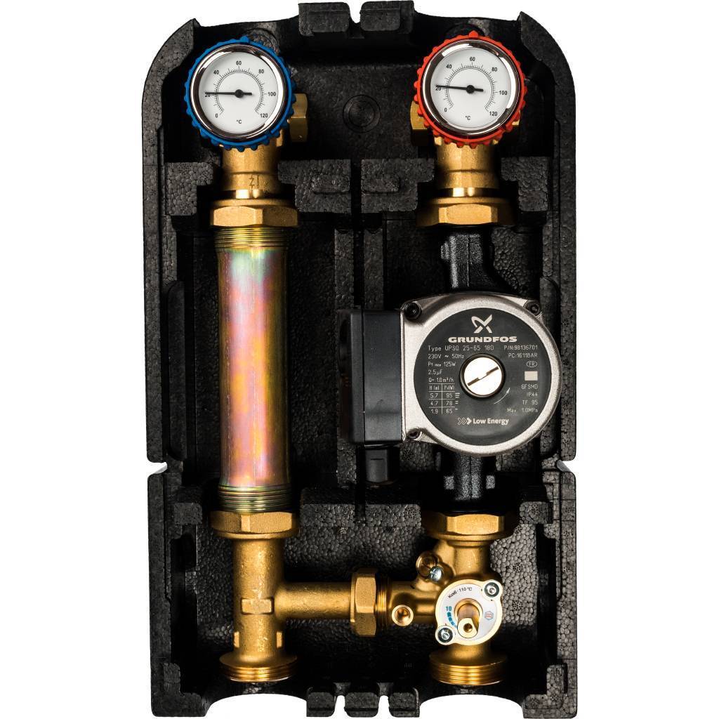 STOUT SDG-0007 Насосная группа со смесителем 1" с насосом Grundfos UPSO 25-65 SDG-0007-002502