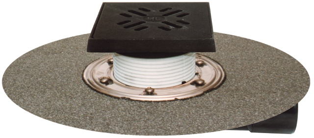 HL 81GH Трап для балконов и террас с чугунной решёткой и битумной гидроизоляцией Ду DN50/75 мм