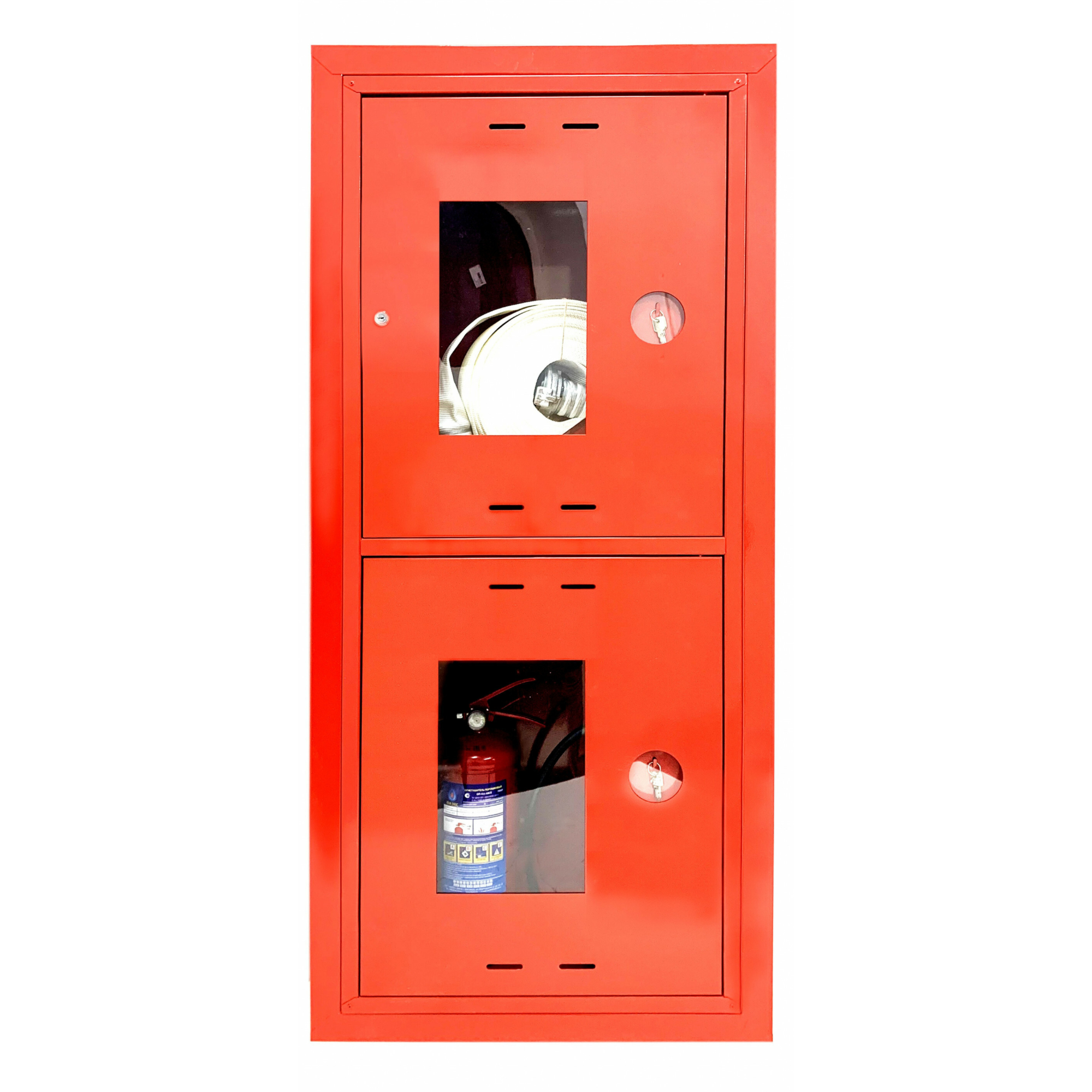 Шкаф пожарный встроенный открытый ШПК 320 ВОК универсальный с замком 1345х600х230 красный ФАЭКС 016-1504