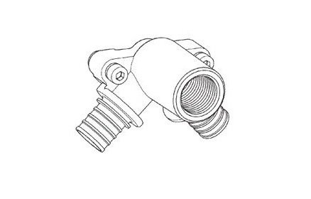 Угольник настенный RAUTITAN MX со сквозным проходом и внутренней резьбой