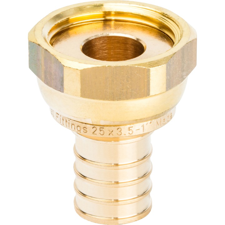 STOUT Переходник с накидной гайкой 25xG 1" для труб из сшитого полиэтилена аксиальный SFA-0014-162016