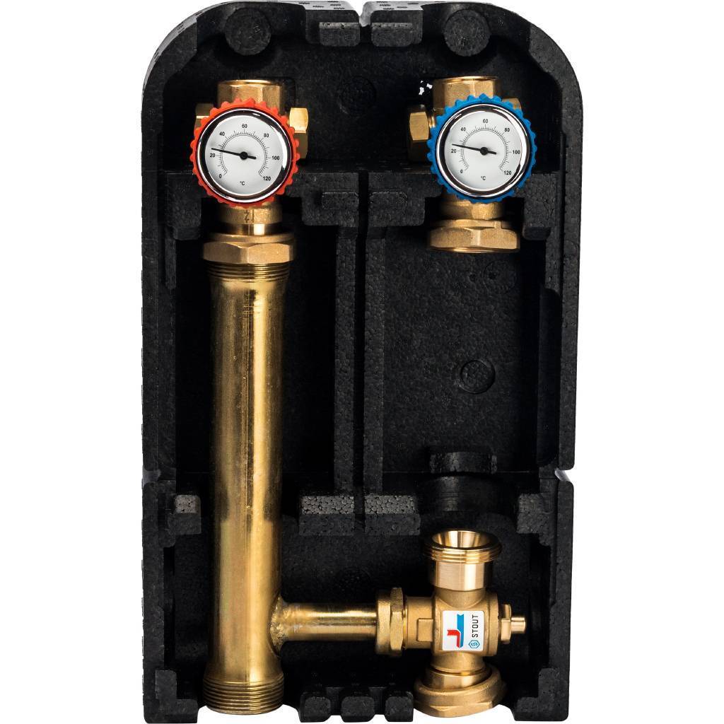 STOUT SDG-0014 Насосная группа для твердотопливных котлов 1)4 без насоса SDG-0014-002501 Ду 25 мм
