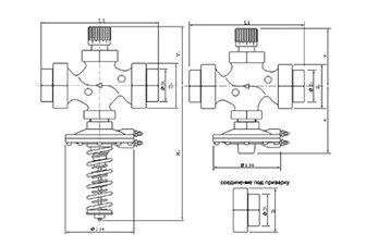 Регулятор дифференц. давления RD122P../T с резьбовым и RD122P../W с приварным присоед-ем DN 25