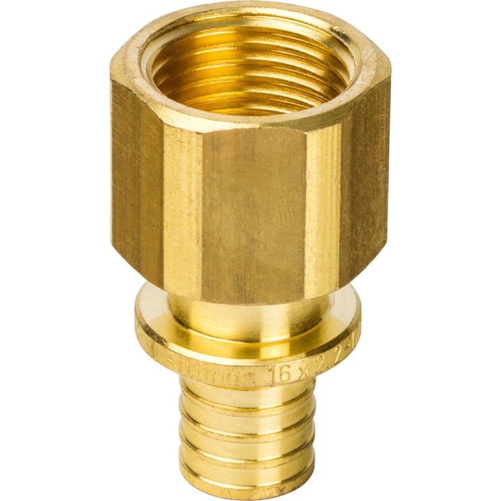 STOUT Переходник с внутренней резьбой 16xG 1/2" для труб из сшитого полиэтилена аксиальный SPX-0001-001622