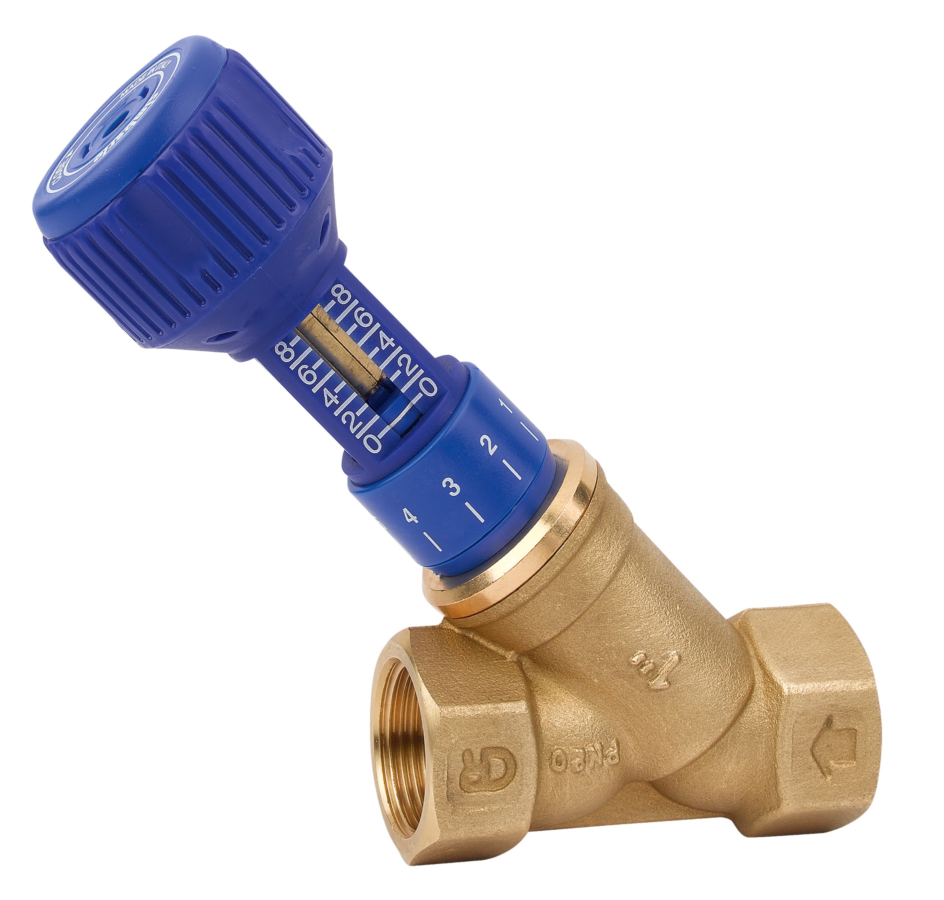 Клапан балансировочный ручной латунь 727ОТ Ду 20 Ру20 Тмакс=120 оС ВР Kvs=7.28м3/ч без ниппелей Cimberio CIM 727OT 34 022-6804 Ду 20 мм