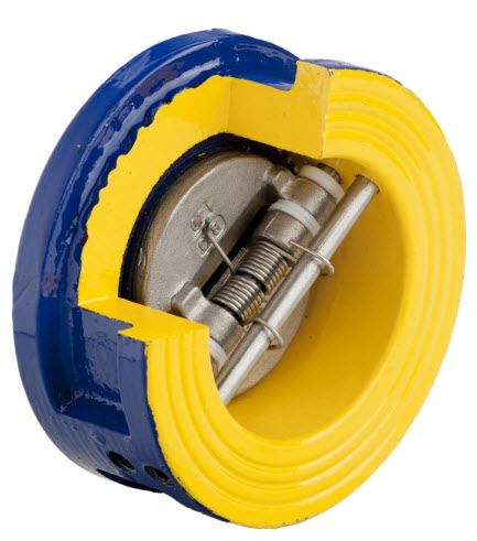 Клапан обратный чугун 2/створ 407A Ду 40 Ру16 Тмакс=100 оС межфл створки нерж Zetkama 407A040C54 Ду Ду 40 мм