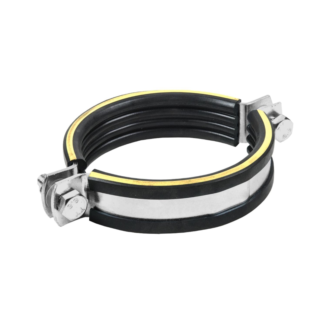 Хомут крепежный сталь оц с резиновой прокладкой DAMMGULAST с желтой полоской Дн 108-118 (4") М12 б/к SBC Mupro 122353 013-0291