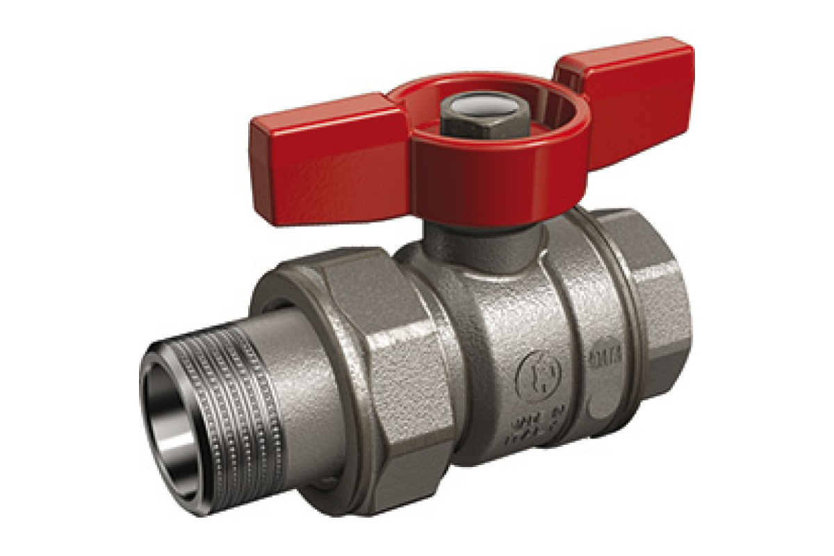 Кран шаровой латунь хром R859 Ду 20 Ру35 ВР/"американка" полнопроходной бабочка синяя ручка Giacomini R859X345 Ду 20 мм