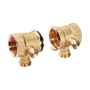 Элемент коллектора модульный латунь DN 32 1" байонетное соединение/ВР на 1 вых 3/4" НР под евроконус с отсечным клапаном R53ST Giacomini R53STY106 040-2909